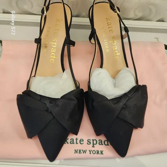 Kate Spade "Marseille" Satin Lux Black Kitten heels. NIB. Size: various - Picture 5 of 14